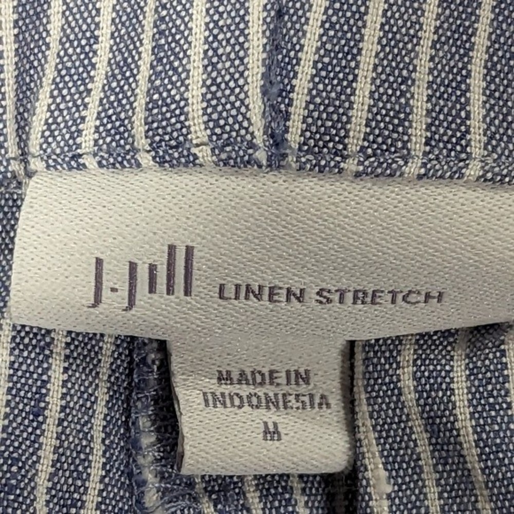 J. Jill Linen Blend Stretch Button Accented Side Zip Ankle Pants Size Medium - Picture 8 of 11